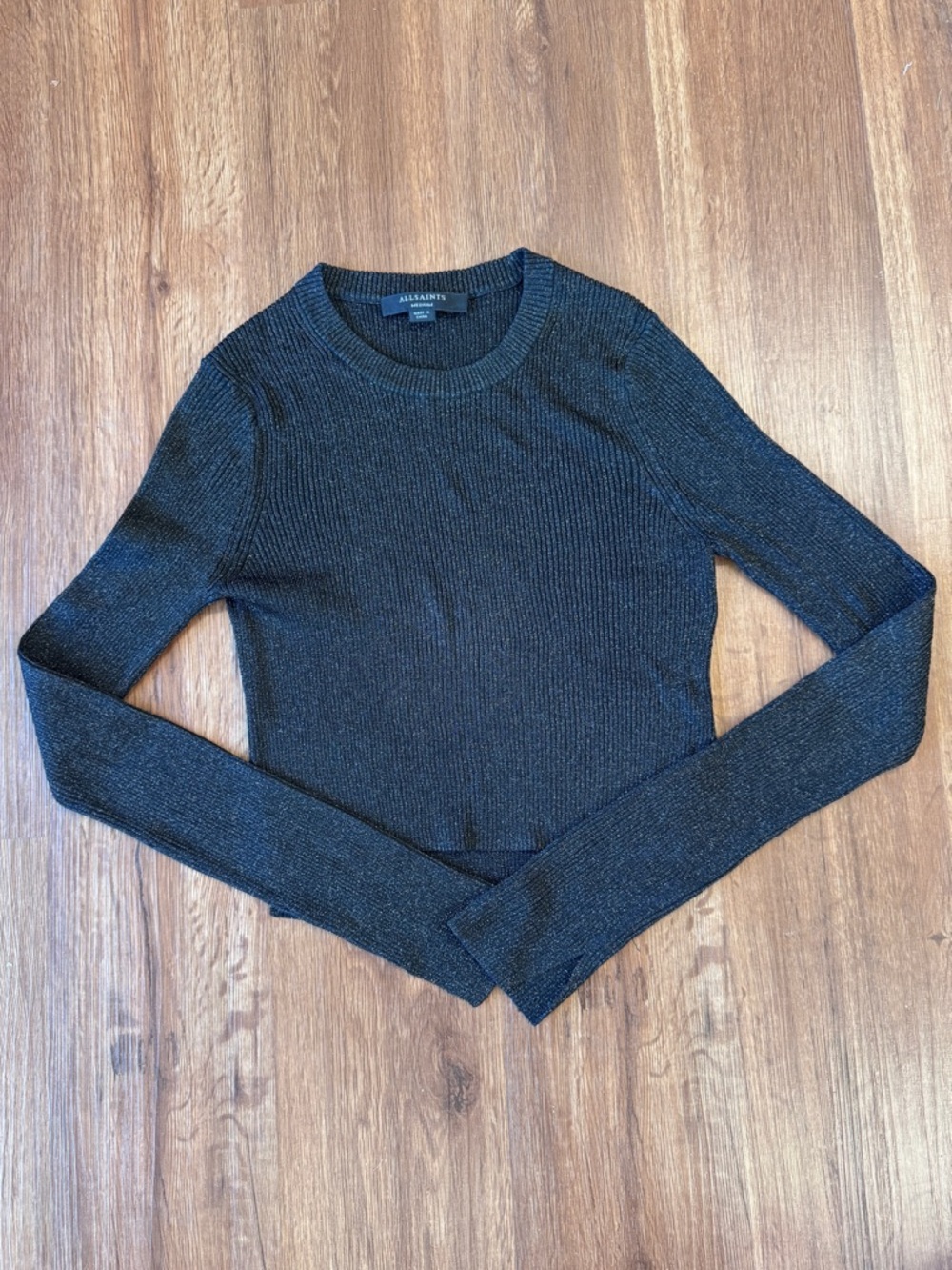 ALLSAINTS Cropped Sparkle Sweater Top